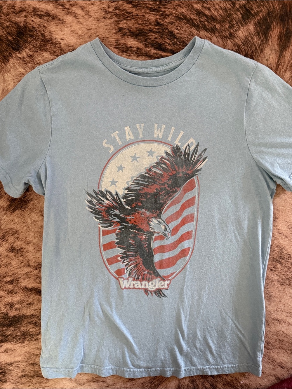 Wrangler Light Blue Eagle Graphic Tee